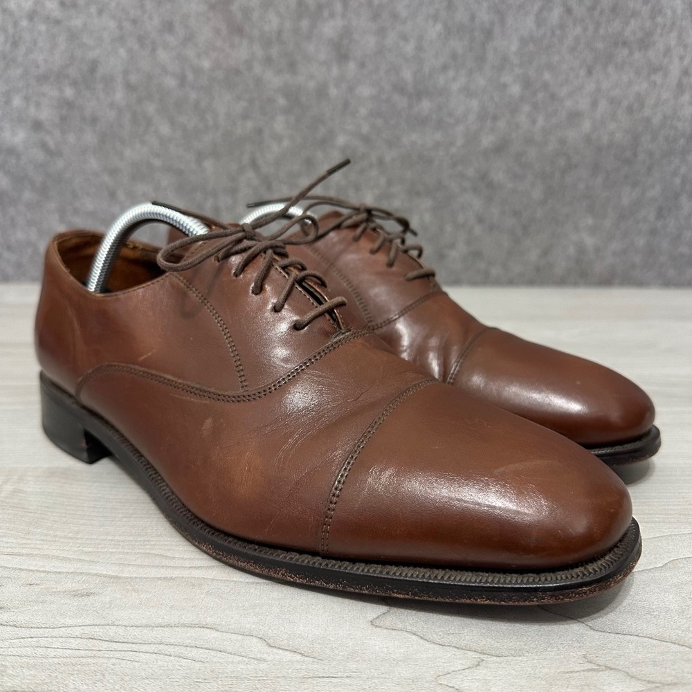 Florsheim Oxford Shoes Men 11 Brown Cap Toe Leather D17168-03 Dress Professional